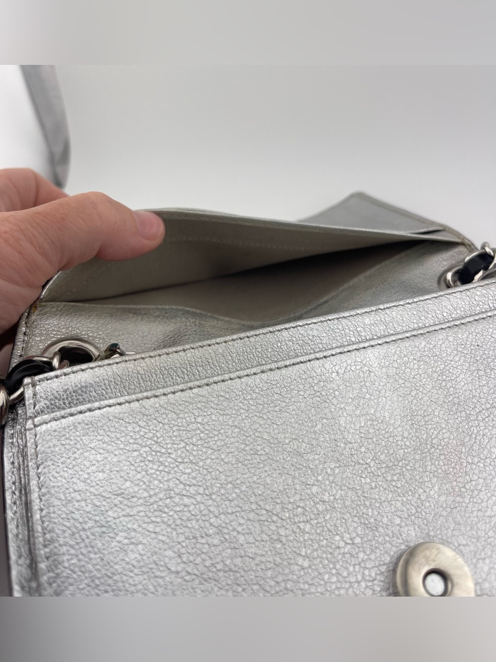 Vintage CHANEL Black Leather Wallet on Chain from 2009-2010. - Picture 11 of 16